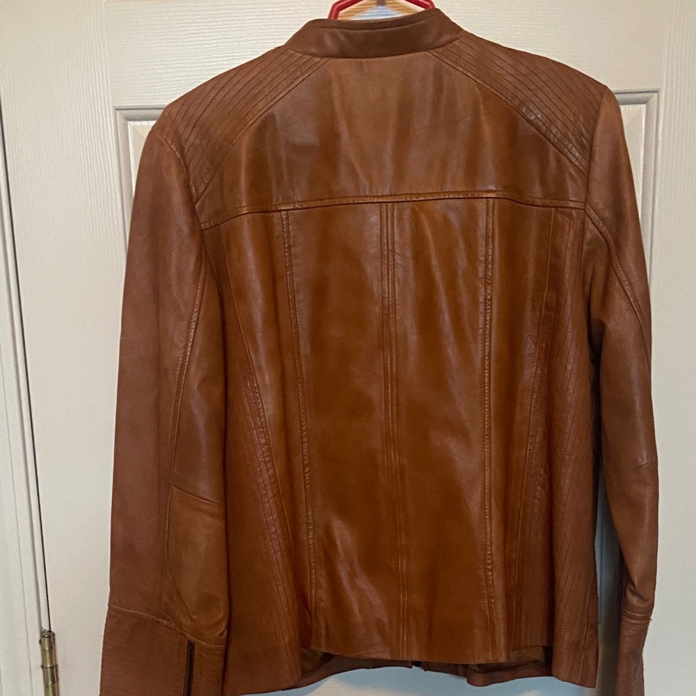 Bernardo Tan Leather Jacket - Picture 9 of 16